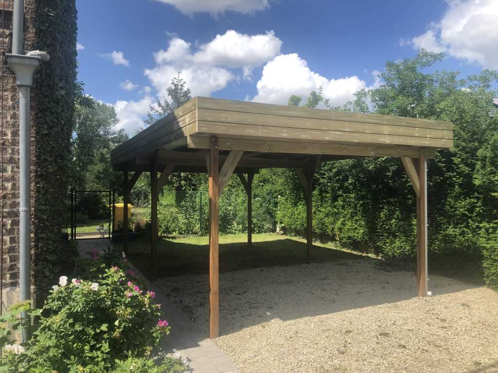 houten carport vrijstaand in houd